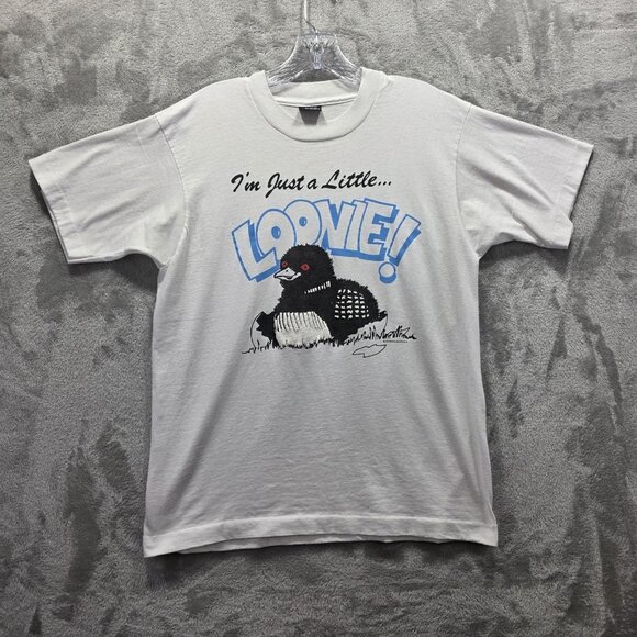 Vintage Screen Stars Best Shirt Mens Large White Loonie Graphic Made USA 90s - Picture 1 of 9